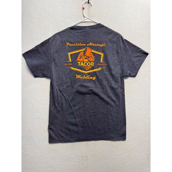 Jerzees Dry Power Tacor Logo Gray T-Shirt M 50/50 Cotton Polyester Blend - Picture 8 of 9